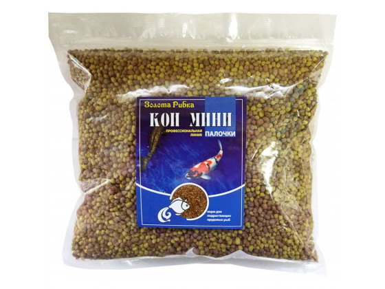 Корм для прудовых рыб Кои Мини пакет 1 кг Палочки (Золота Рибка)