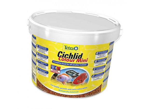 Сухой корм для аквариумных рыб Tetra в гранулах Cichlid Colour Mini 10 л (для всех цихлид)