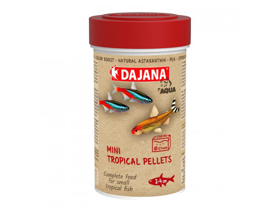 Корм Dajana MINI TROPICAL PELLETS пеллеты для мальков и мелкой рыбы 250мл/150гр