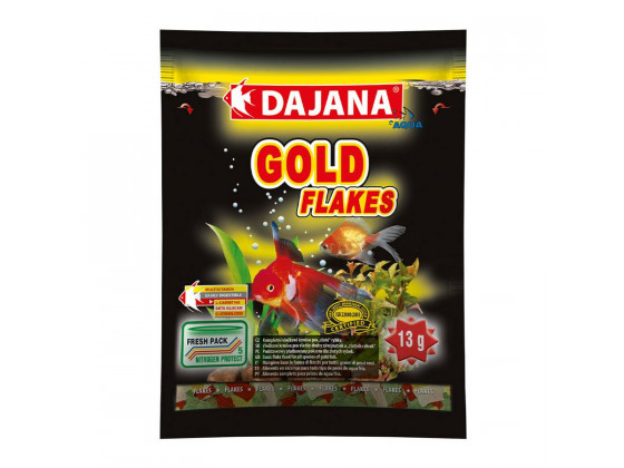 Корм Dajana GOLD FLAKES хлопья для золотых, карасей и декоративных рыб 80мл/13гр