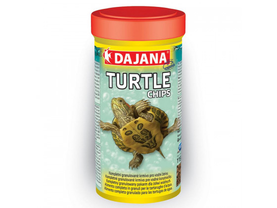 Корм Dajana TURTLE CHIPS для водных черепах с цеолитом д/уменьшение загрязн.воды 1000мл/400гр