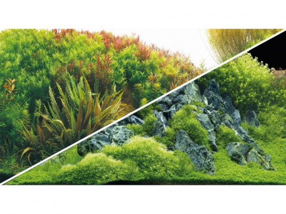 Аквариумный фон Hobby Planted River/Green Rocks 120x50см