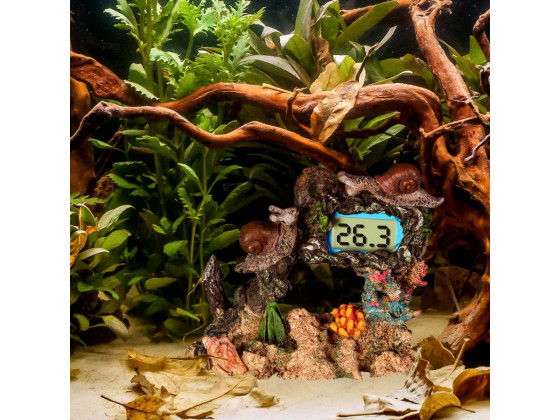 Декорація Yusee Aquarium Decor Thermometer з термометром LCD 14X6X11см