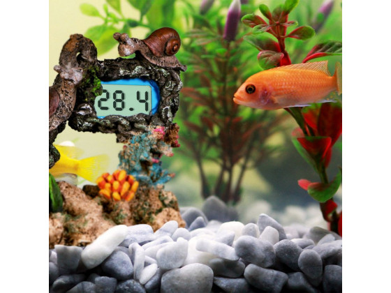 Декорація Yusee Aquarium Decor Thermometer з термометром LCD 14X6X11см