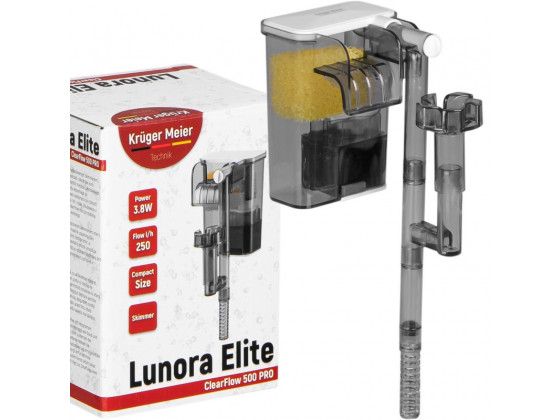 Каскадний фільтр Kruger Meier Lunora Elite 500 зі скіммером для акваріумів 15–35 літрів Каскадний фільтр Kruger Meier Lunora Elite 500 зі скіммером для акваріумів 15–35 літрів