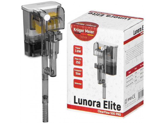 Каскадний фільтр Kruger Meier Lunora Elite 500 зі скіммером для акваріумів 15–35 літрів Каскадний фільтр Kruger Meier Lunora Elite 500 зі скіммером для акваріумів 15–35 літрів