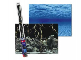 Аквариумный задний фон 60x30см Голубое море/камни с корягами (TREE ROOTS/WATER S Aqua Nova )