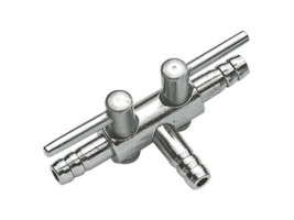 Кран на два выхода металл Hobby Metallic Air Valve 4/6мм 2-Ways