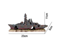 Декорація затонулий корабель Kruger Meier Battleship 23x5x11см 