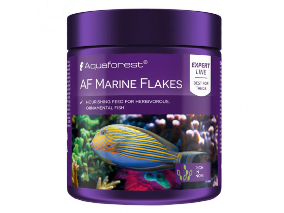 Корм для морських риб AF Marine Flakes 25 г - пластівці з норі та спіруліною для травоїдних і всеїдних риб