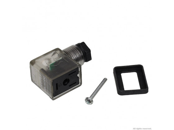 Електро роз'єм Camozzi для електроклапана з індикацією 220V DC/AC 