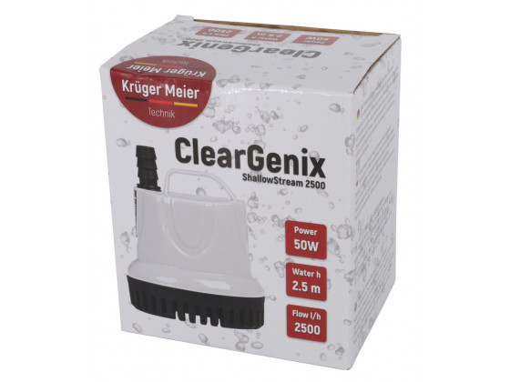Помпа подъемная с низким погружением Kruger Meier ClearGenix 2500 л/г для фонтанов, аквариумов, емкостей
