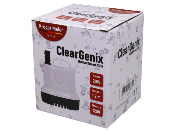 Помпа подъемная с низким погружением Kruger Meier ClearGenix 1200 л/г для фонтанов, аквариумов, емкостей