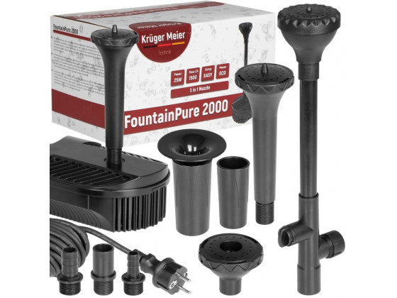 Фонтан-фильтр для пруда Kruger Meier FountainPure 2000 – 3 в 1: насос, фильтр, фонтан