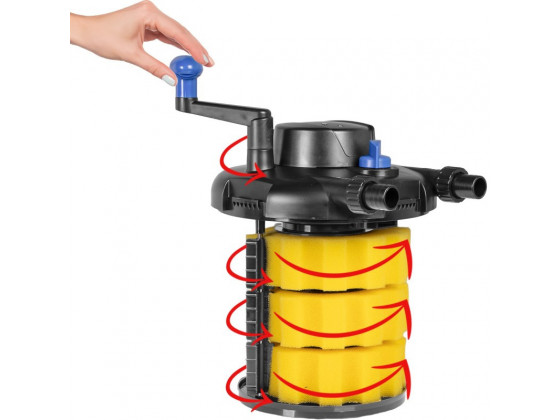 Ставочный фильтр, напорный Kruger Meier PondX UV 4000 с лампой 9 Вт и быстрой очисткой для декоративных водоемов.