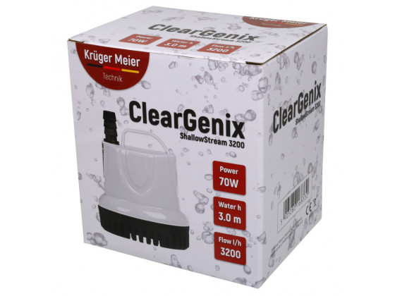Помпа подъемная с низким погружением Kruger Meier ClearGenix 3200 л/г для фонтанов, аквариумов, емкостей