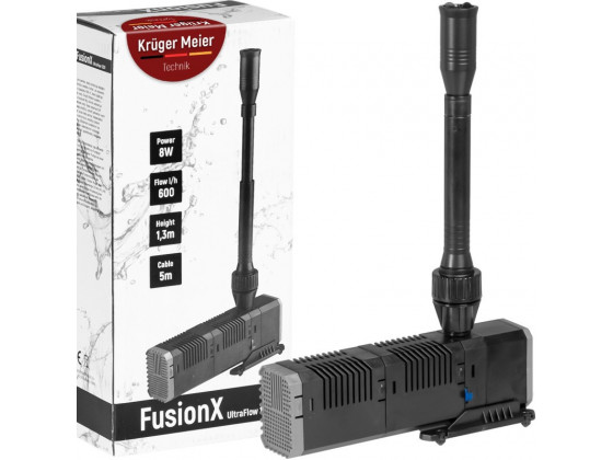 Насос-фонтан с двойным фильтром Kruger Meier FusionX 1200 для декоративного пруда 3-в-1