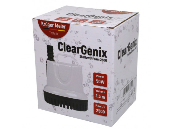 Помпа подъемная с низким погружением Kruger Meier ClearGenix 2500 л/г для фонтанов, аквариумов, емкостей