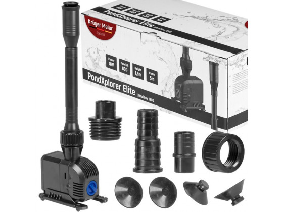Насос-фонтан с фильтром Kruger Meier PondXplorer Elite 1200 для садового пруда 3-в-1
