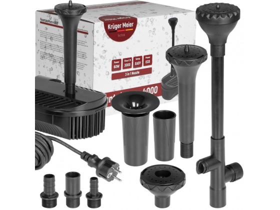 Фонтан-фильтр для пруда Kruger Meier FountainPure 4000 – 3 в 1: насос, фильтр, фонтан