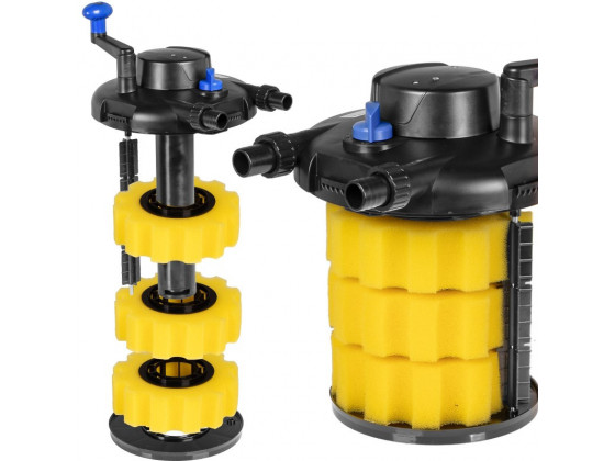 Ставочный фильтр, напорный Kruger Meier PondX UV 4000 с лампой 9 Вт и быстрой очисткой для декоративных водоемов.