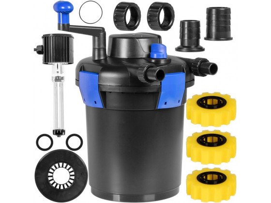 Ставочный фильтр, напорный Kruger Meier PondX UV 4000 с лампой 9 Вт и быстрой очисткой для декоративных водоемов.