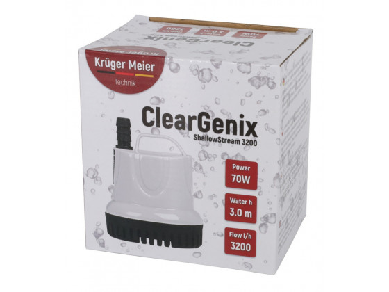 Помпа подъемная с низким погружением Kruger Meier ClearGenix 3200 л/г для фонтанов, аквариумов, емкостей