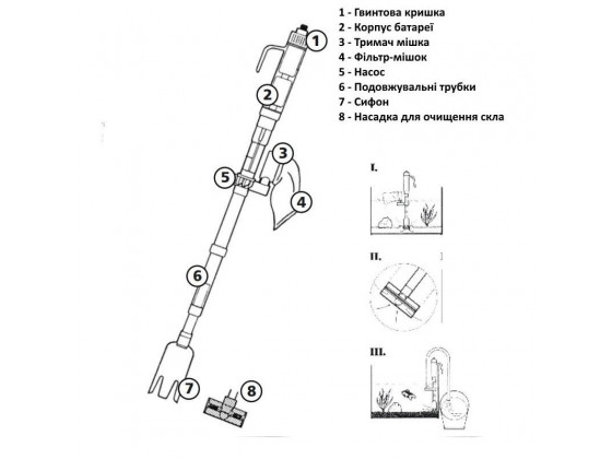 Сифон для грунту акумуляторний Hobby Perfektus Pro 