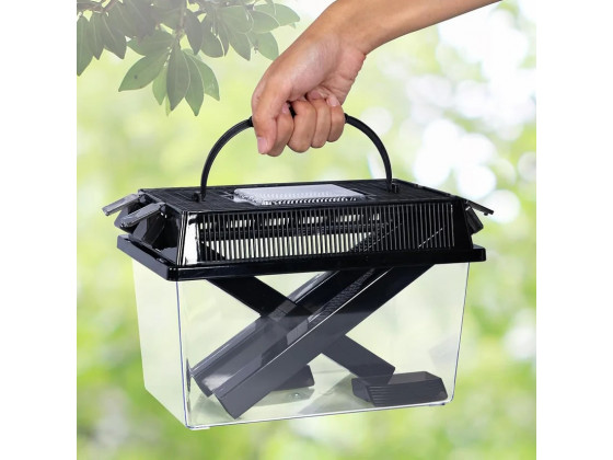 Контейнер для сверчков Repti-Zoo Crickets Keeper с трубками для кормления, вентиляцией и мисками, 19×11×15 см