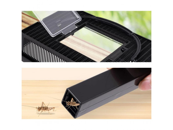 Контейнер для сверчков Repti-Zoo Crickets Keeper с трубками для кормления, вентиляцией и мисками, 19×11×15 см