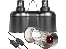 Светильник двойной Terrario SunFusion Duo с двумя керамическими патронами E27, 2 x 150Вт.