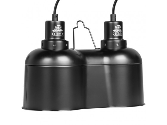 Светильник двойной Terrario SunFusion Duo с двумя керамическими патронами E27, 2 x 150Вт.