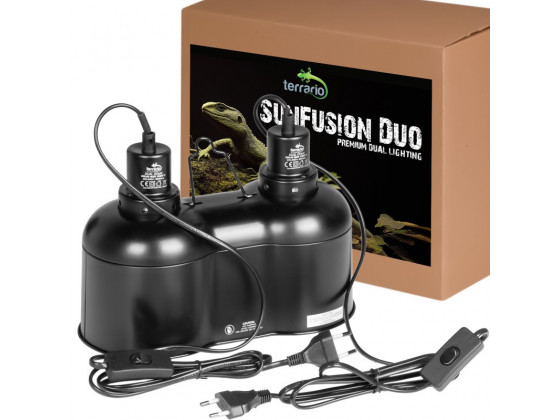 Светильник двойной Terrario SunFusion Duo с двумя керамическими патронами E27, 2 x 150Вт.