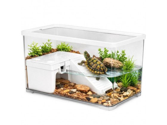 Терриум-аквариум для черепахи Kruger Meier Laguna Verde Turtle Aquarium 30×18×18 см с островом и фильтром
