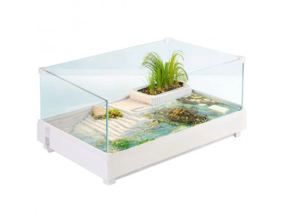 Терриум-аквариум для черепахи Kruger Meier Turtle Shell Garden 39x27x17 см с островом и гидропонным контейнером