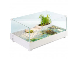 Терриум-аквариум для черепахи Kruger Meier Turtle Shell Garden 49x31x18.5 см с островом и гидропонным контейнером