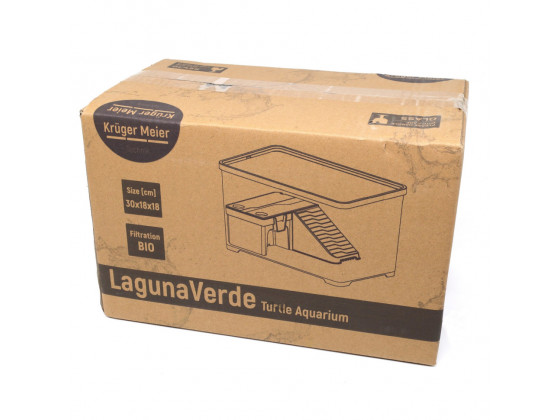 Терриум-аквариум для черепахи Kruger Meier Laguna Verde Turtle Aquarium 30×18×18 см с островом и фильтром