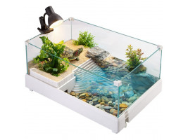 Терриум-аквариум для черепахи Kruger Meier Turtle Shell Garden 39x27x17 см с островом и гидропонным контейнером