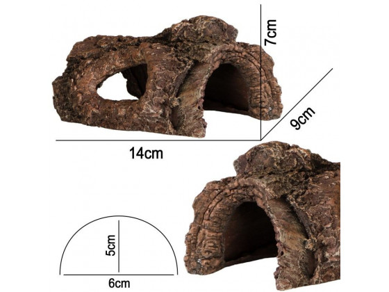 Декорация укрытие Terrario Wood Cave S 14x9x7см