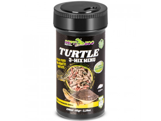 Корм с чесноком для водных черепах Repti-Zoo Turtle 3-Mix Menu 250мл