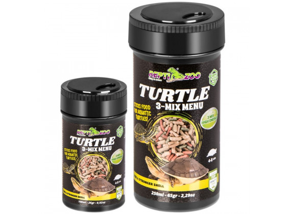 Корм с чесноком для водных черепах Repti-Zoo Turtle 3-Mix Menu 250мл