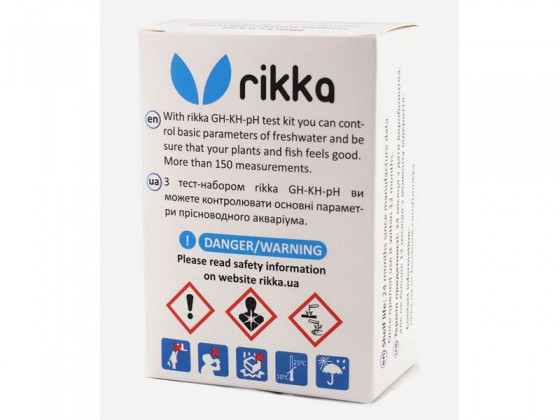 Тест Rikka набор для пресной воды GH-KH-pH , 50 измер. по каждому