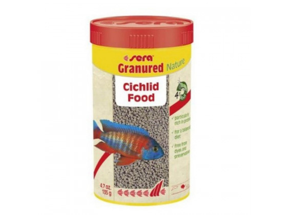 Корм для рыб Sera granured Nature цихлид плотоядных 250 ml (135г)