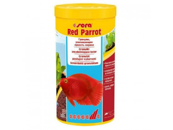 Корм для рыб Sera Red Parrot для усиления окраса красных попугаев гранулы 1 л