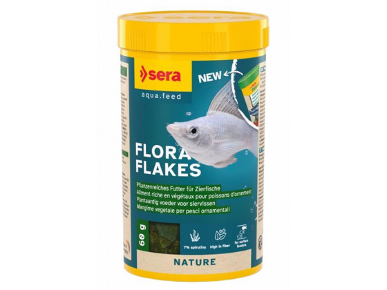 Корм для рыб Sera flora Nature для растительноядных со спирулиной хлопья 10л