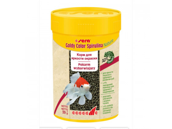 Корм для рыб Sera goldy color spirulina для золотых для окраса со спирулиной 250 мл