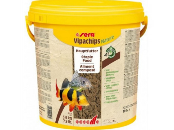 Корм для рыб Sera Vipachips Nature всех донных в виде чипсов 10 л (3,6 кг)