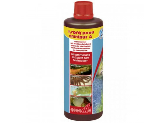 Препарат Sera Pond Omnipur А для борьбы с заболеваниями у прудовых рыб, 500 мл