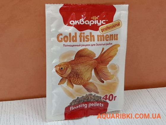 Корм Gold Fish Menu - Floating Pellets 40 г. Аквариус