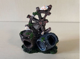 Декорация бочки со штурвалом 11x6x13 см